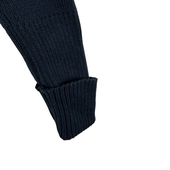 CAbi #3525 Prep Black Cropped Ribbed Knit Cuffed Long Sleeve Cotton Sweater XS - Picture 5 of 9